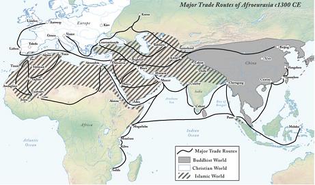 byzantine empire trade routes map